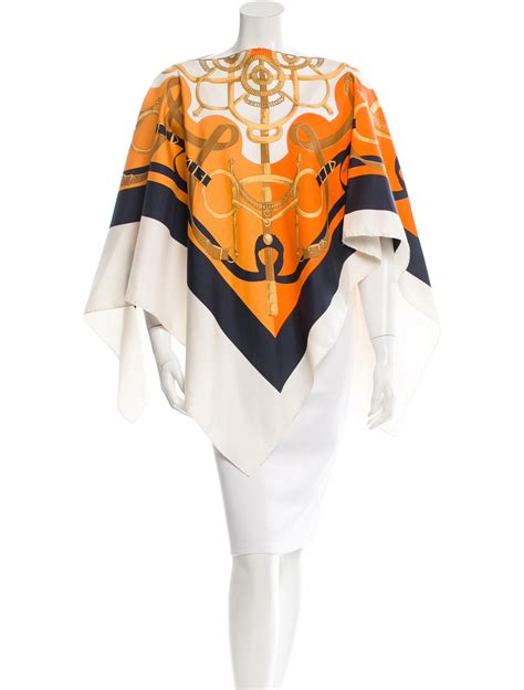 poncho hermes|Hermes silk poncho.